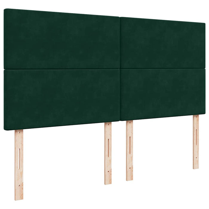 Pat box spring cu saltea, verde închis, 200x200 cm, catifea - WALTI WALTI