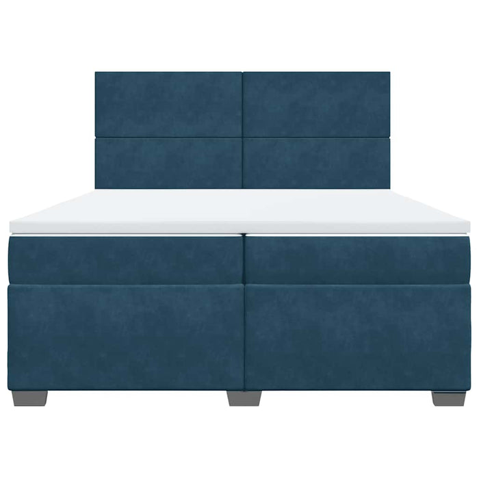 Pat box spring cu saltea, albastru, 200x200 cm, catifea - WALTI WALTI