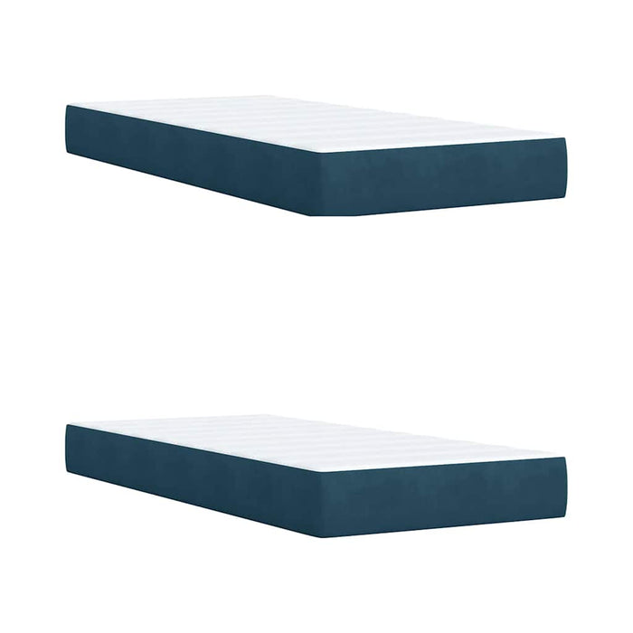 Pat box spring cu saltea, albastru, 200x200 cm, catifea - WALTI WALTI