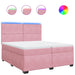 Pat box spring cu saltea, roz, 200x200 cm, catifea - WALTI WALTI