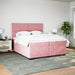 Pat box spring cu saltea, roz, 200x200 cm, catifea - WALTI WALTI