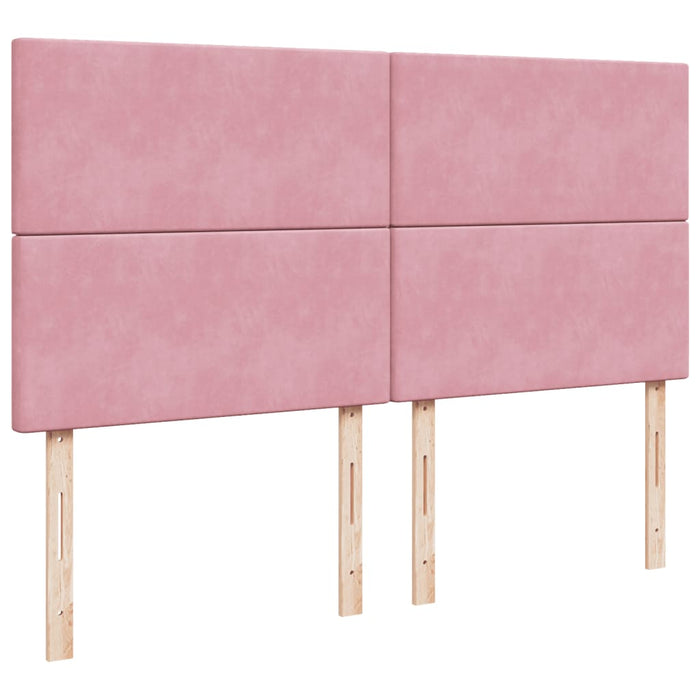 Pat box spring cu saltea, roz, 200x200 cm, catifea - WALTI WALTI