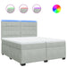 Pat box spring cu saltea, gri deschis, 200x200 cm, catifea - WALTI WALTI
