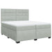 Pat box spring cu saltea, gri deschis, 200x200 cm, catifea - WALTI WALTI