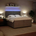 Pat box spring cu saltea, gri deschis, 200x200 cm, catifea - WALTI WALTI