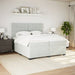 Pat box spring cu saltea, gri deschis, 200x200 cm, catifea - WALTI WALTI