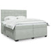 Pat box spring cu saltea, gri deschis, 200x200 cm, catifea - WALTI WALTI