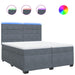 Pat box spring cu saltea, gri închis, 200x200 cm, catifea - WALTI WALTI