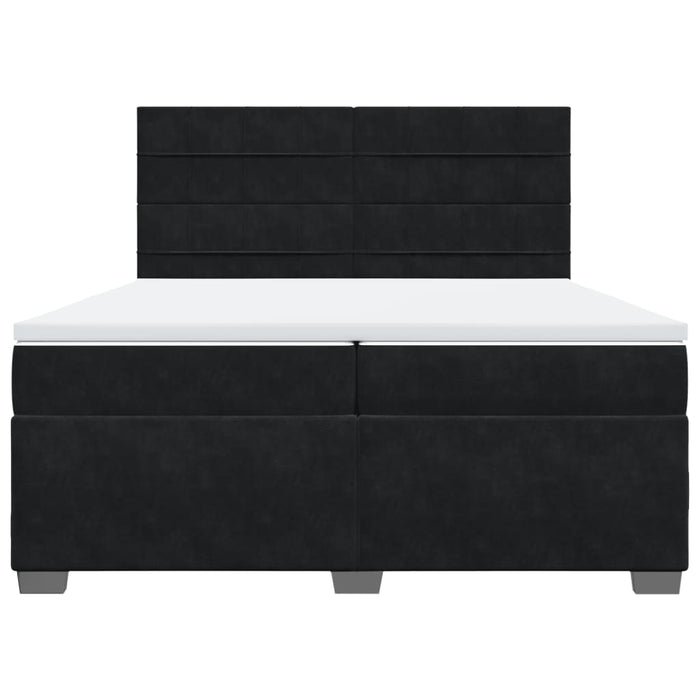 Pat box spring cu saltea, negru, 200x200 cm, catifea - WALTI WALTI