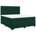 Pat box spring cu saltea, verde închis, 200x200 cm, catifea - WALTI WALTI