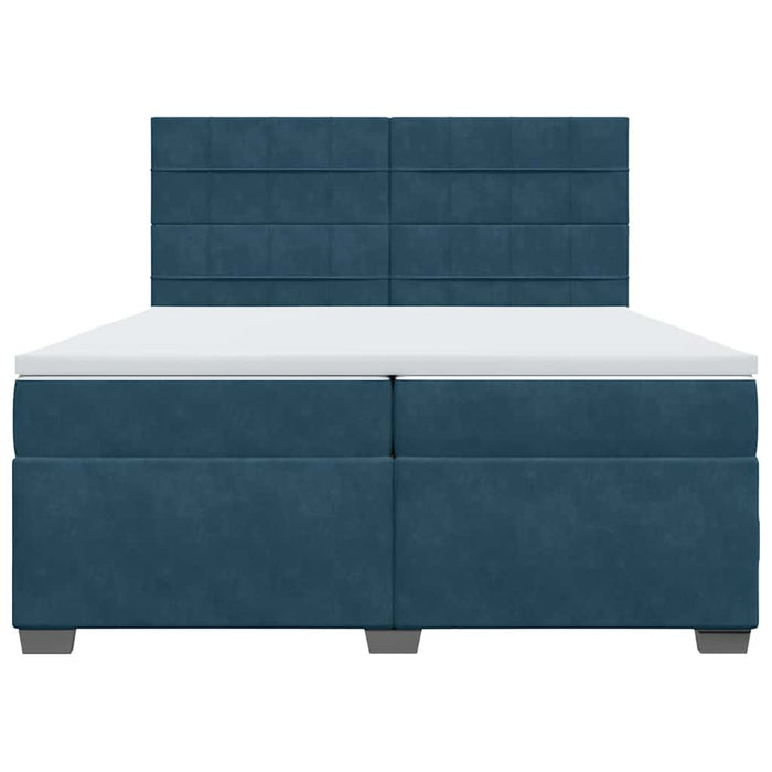 Pat box spring cu saltea, albastru, 200x200 cm, catifea - WALTI WALTI