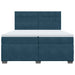 Pat box spring cu saltea, albastru, 200x200 cm, catifea - WALTI WALTI