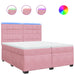 Pat box spring cu saltea, roz, 200x200 cm, catifea - WALTI WALTI