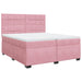 Pat box spring cu saltea, roz, 200x200 cm, catifea - WALTI WALTI