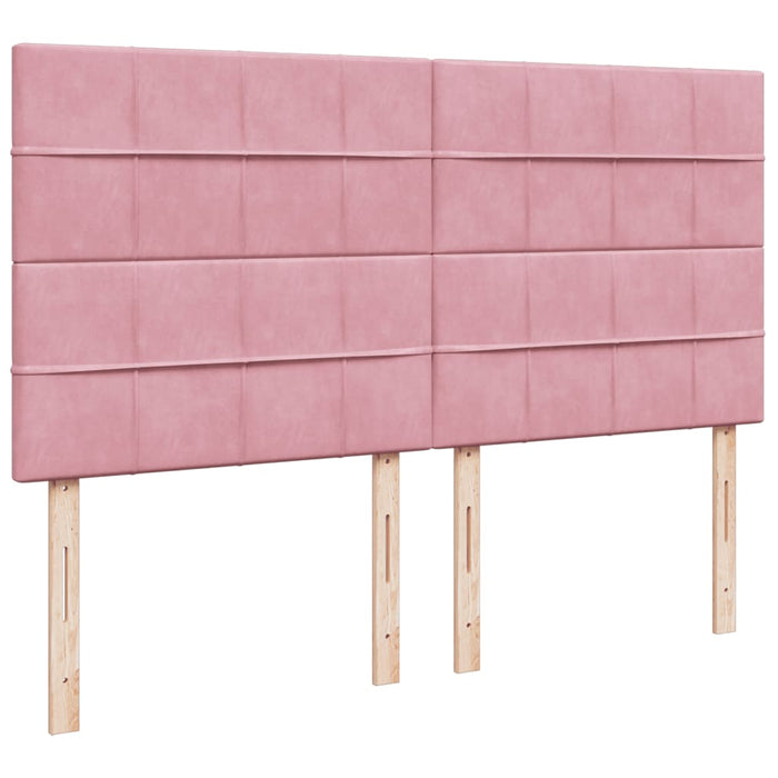 Pat box spring cu saltea, roz, 200x200 cm, catifea - WALTI WALTI