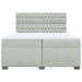 Pat box spring cu saltea, gri deschis, 200x200 cm, catifea - WALTI WALTI