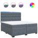 Pat box spring cu saltea, gri închis, 200x200 cm, catifea - WALTI WALTI