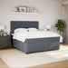 Pat box spring cu saltea, gri închis, 200x200 cm, catifea - WALTI WALTI