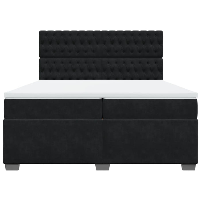 Pat box spring cu saltea, negru, 200x200 cm, catifea - WALTI WALTI