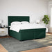Pat box spring cu saltea, verde închis, 200x200 cm, catifea - WALTI WALTI