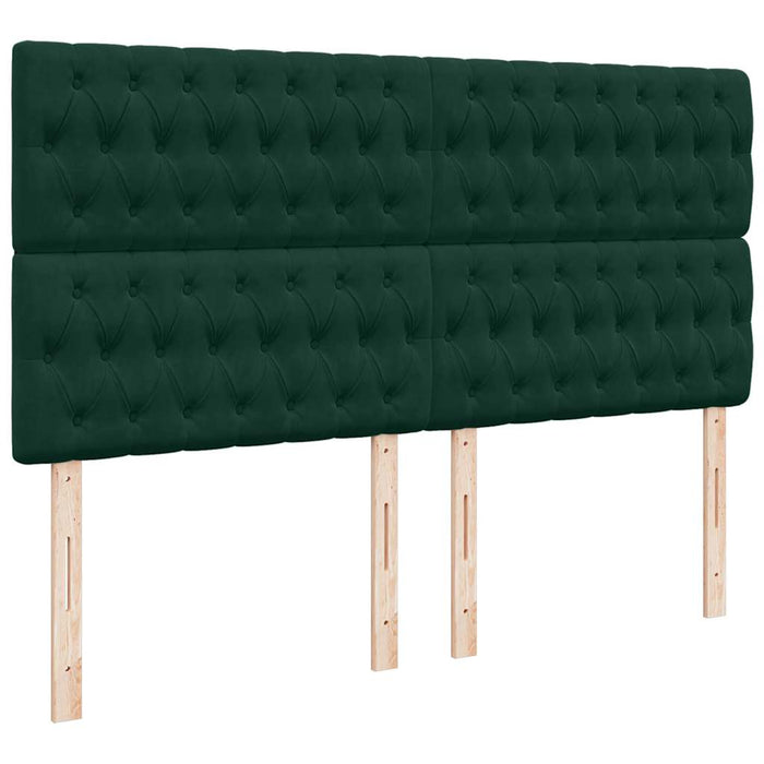 Pat box spring cu saltea, verde închis, 200x200 cm, catifea - WALTI WALTI