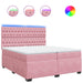 Pat box spring cu saltea, roz, 200x200 cm, catifea - WALTI WALTI