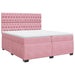 Pat box spring cu saltea, roz, 200x200 cm, catifea - WALTI WALTI