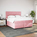 Pat box spring cu saltea, roz, 200x200 cm, catifea - WALTI WALTI
