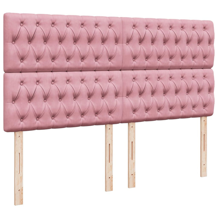 Pat box spring cu saltea, roz, 200x200 cm, catifea - WALTI WALTI