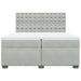 Pat box spring cu saltea, gri deschis, 200x200 cm, catifea - WALTI WALTI