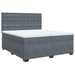 Pat box spring cu saltea, gri închis, 200x200 cm, catifea - WALTI WALTI