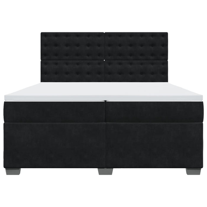 Pat box spring cu saltea, negru, 200x200 cm, catifea - WALTI WALTI