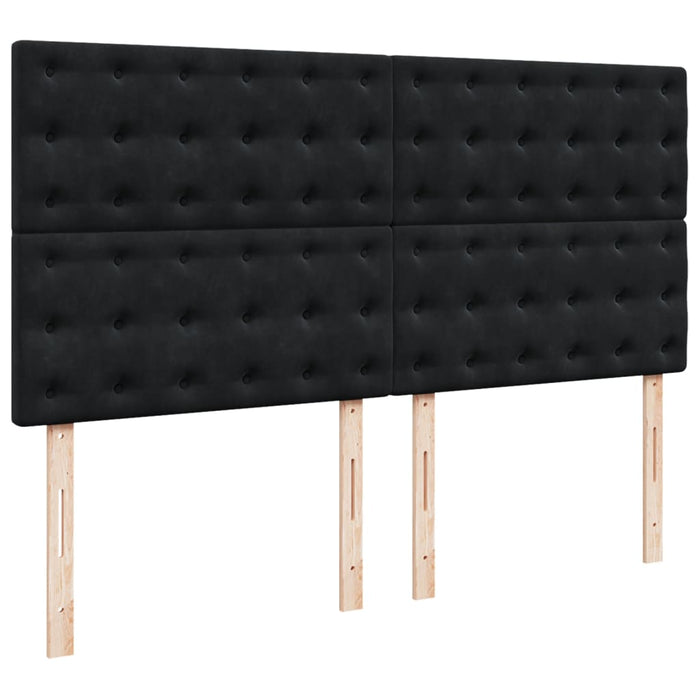 Pat box spring cu saltea, negru, 200x200 cm, catifea - WALTI WALTI