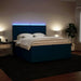 Pat box spring cu saltea, albastru, 200x200 cm, catifea - WALTI WALTI