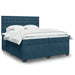 Pat box spring cu saltea, albastru, 200x200 cm, catifea - WALTI WALTI