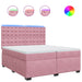 Pat box spring cu saltea, roz, 200x200 cm, catifea - WALTI WALTI