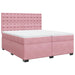 Pat box spring cu saltea, roz, 200x200 cm, catifea - WALTI WALTI