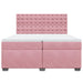 Pat box spring cu saltea, roz, 200x200 cm, catifea - WALTI WALTI