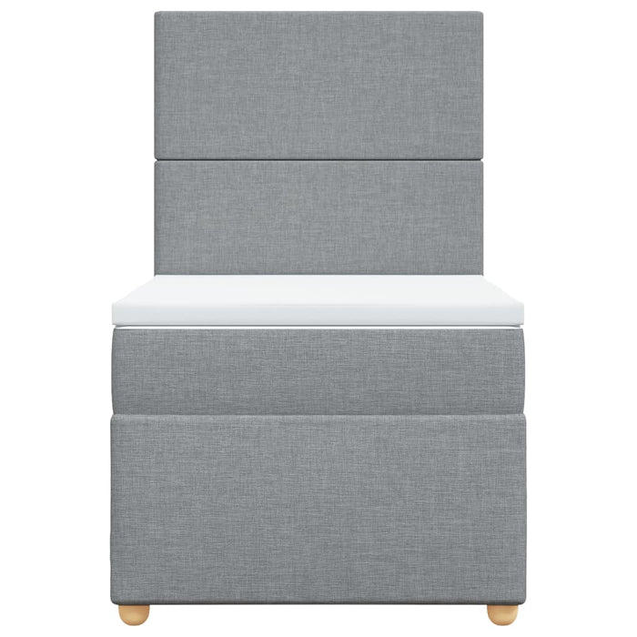 Pat continental cu saltea, gri deschis, 80x200 cm, textil - WALTI WALTI