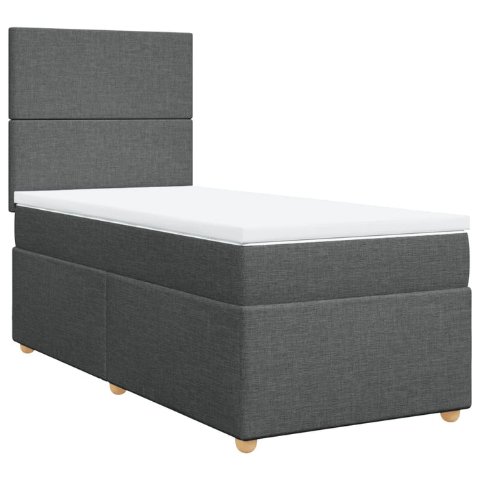 Pat box spring cu saltea, gri închis, 80x200 cm, textil - WALTI WALTI