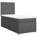 Pat box spring cu saltea, gri închis, 80x200 cm, textil - WALTI WALTI
