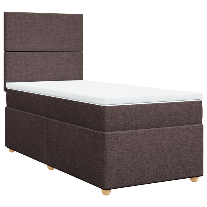 Pat box spring cu saltea, maro închis, 80x200 cm, textil - WALTI WALTI