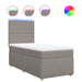Pat box spring cu saltea, gri taupe, 80x200 cm, textil - WALTI WALTI