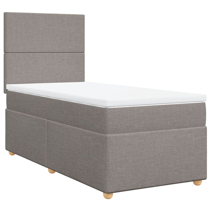 Pat box spring cu saltea, gri taupe, 80x200 cm, textil - WALTI WALTI