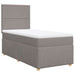Pat box spring cu saltea, gri taupe, 80x200 cm, textil - WALTI WALTI