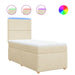 Pat box spring cu saltea, crem, 80x200 cm, textil - WALTI WALTI