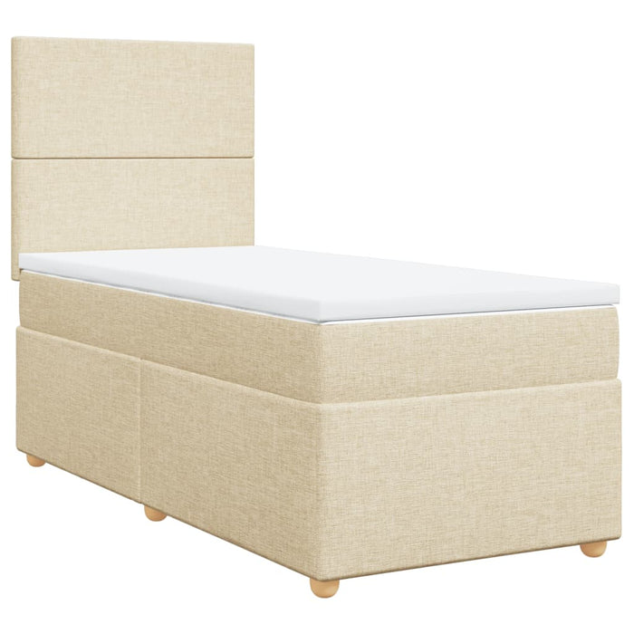 Pat box spring cu saltea, crem, 80x200 cm, textil - WALTI WALTI