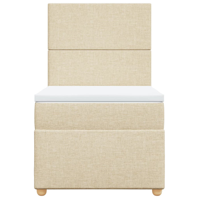 Pat box spring cu saltea, crem, 80x200 cm, textil - WALTI WALTI