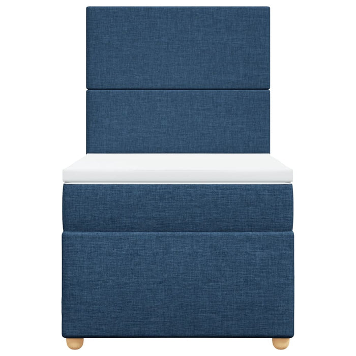 Pat box spring cu saltea, albastru, 80x200 cm, textil - WALTI WALTI
