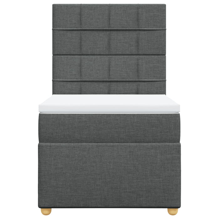 Pat box spring cu saltea, gri închis, 80x200 cm, textil - WALTI WALTI